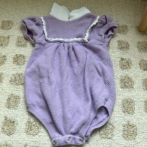 Baby girls sweater romper in orchid breeze size 12-18 months